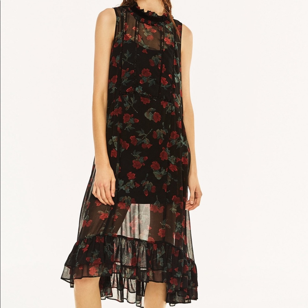 Zara floral print dress size L
